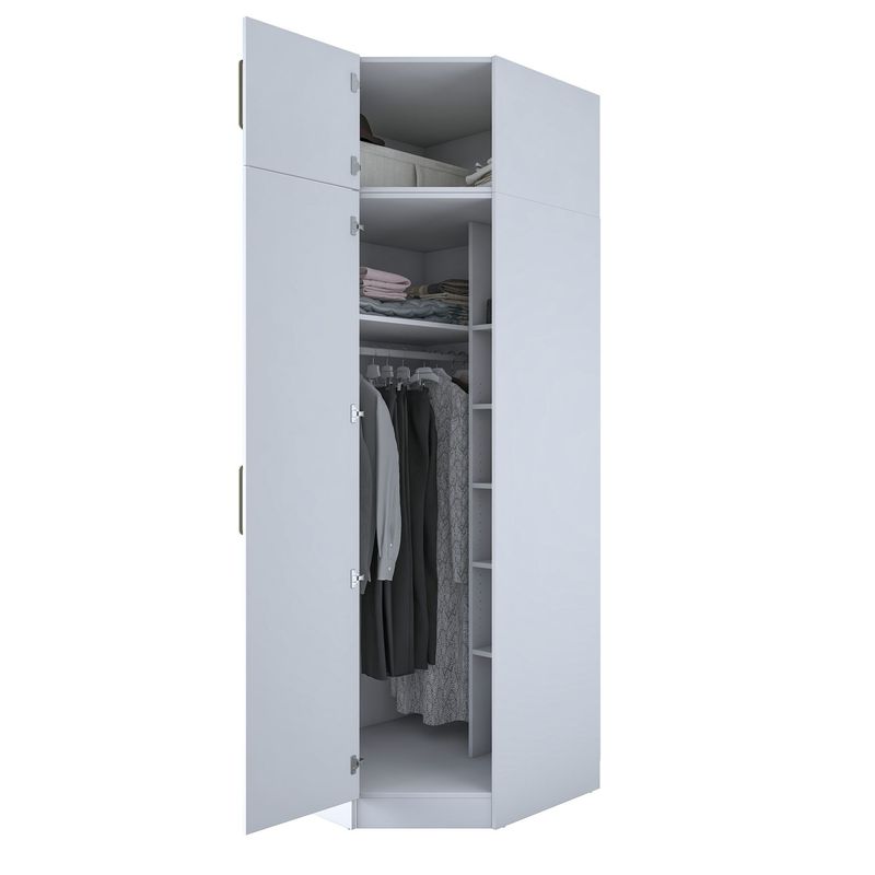 Casa si Gradina - Mobilier - Dulapuri si sifoniere - Sifoniere - Dulap haine BA213, 91 x 255 x 57,5 cm, alb, PAL, spațiu de depozitare, fixare pe perete - Infinity.ro
