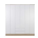 Casa si Gradina - Mobilier - Dulapuri si sifoniere - Sifoniere - Dulap haine Base 6, 224 x 206 x 52 cm, alb, PAL melaminat, spațiu de depozitare, fixare pe perete - Infinity.ro