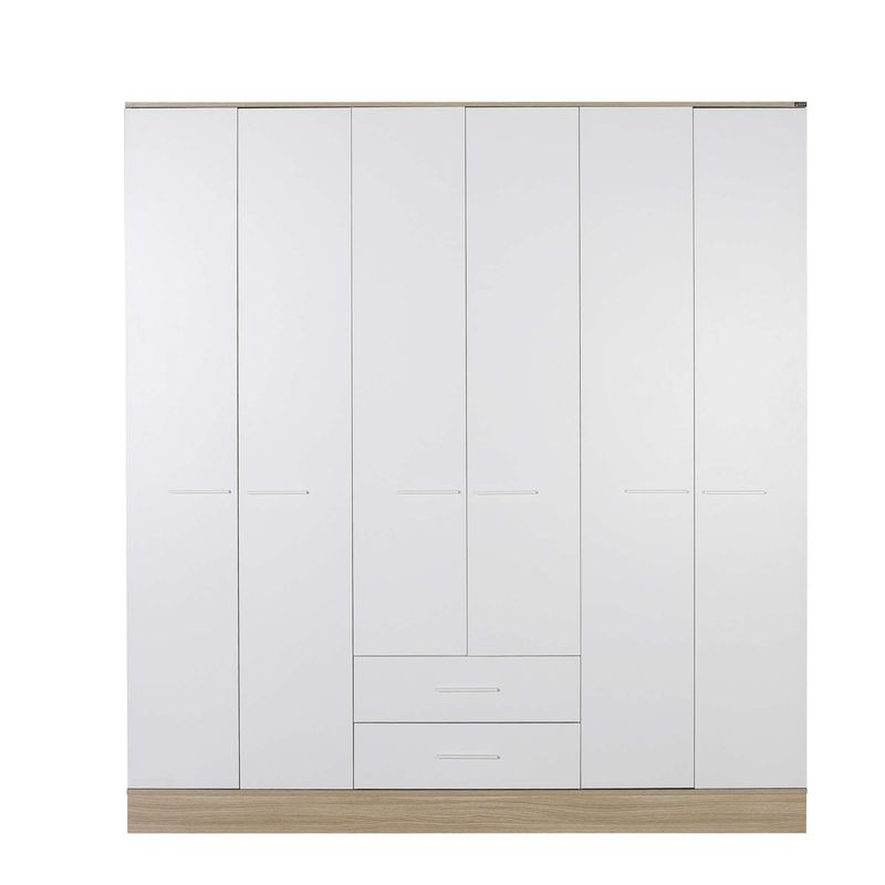 Casa si Gradina - Mobilier - Dulapuri si sifoniere - Sifoniere - Dulap haine Base 6, 224 x 206 x 52 cm, alb, PAL melaminat, spațiu de depozitare, fixare pe perete - Infinity.ro