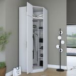 Casa si Gradina - Mobilier - Dulapuri si sifoniere - Sifoniere - Dulap haine BA213, 91 x 255 x 57,5 cm, alb, PAL, spațiu de depozitare, fixare pe perete - Infinity.ro