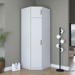 Casa si Gradina - Mobilier - Dulapuri si sifoniere - Sifoniere - Dulap haine BA213, 91 x 255 x 57,5 cm, alb, PAL, spațiu de depozitare, fixare pe perete - Infinity.ro