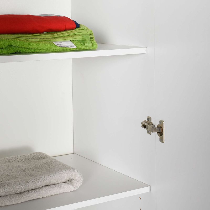 Casa si Gradina - Mobilier - Dulapuri si sifoniere - Sifoniere - Dulap haine Base 6, 224 x 206 x 52 cm, alb, PAL melaminat, spațiu de depozitare, fixare pe perete - Infinity.ro