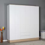 Casa si Gradina - Mobilier - Dulapuri si sifoniere - Sifoniere - Dulap haine Base 6, 224 x 206 x 52 cm, alb, PAL melaminat, spațiu de depozitare, fixare pe perete - Infinity.ro