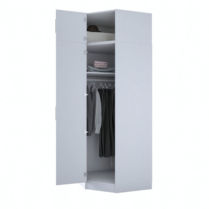 Casa si Gradina - Mobilier - Dulapuri si sifoniere - Sifoniere - Dulap haine BA213, 91 x 255 x 57,5 cm, alb, PAL, spațiu de depozitare, fixare pe perete - Infinity.ro