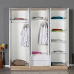 Casa si Gradina - Mobilier - Dulapuri si sifoniere - Sifoniere - Dulap haine Base 6, 224 x 206 x 52 cm, alb, PAL melaminat, spațiu de depozitare, fixare pe perete - Infinity.ro