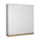 Casa si Gradina - Mobilier - Dulapuri si sifoniere - Sifoniere - Dulap haine Base 6, 224 x 206 x 52 cm, alb, PAL melaminat, spațiu de depozitare, fixare pe perete - Infinity.ro