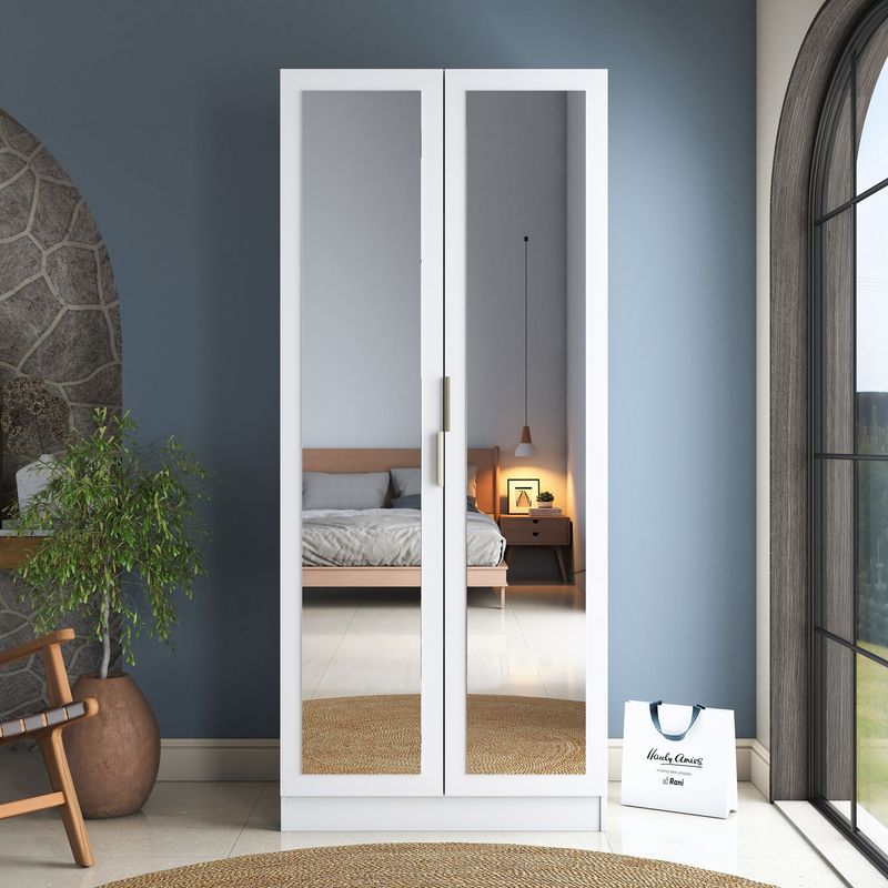 Casa si Gradina - Mobilier - Dulapuri si sifoniere - Sifoniere - Dulap haine BA232, 90 x 210 x 57,5 cm, alb, PAL, spațiu de depozitare, fixare pe perete - Infinity.ro