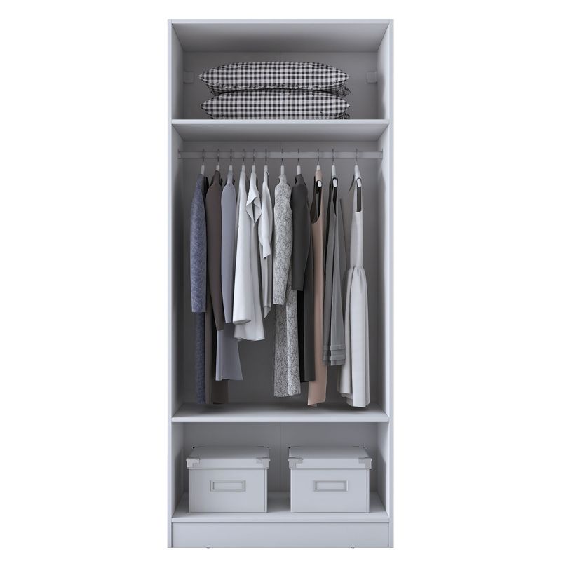 Casa si Gradina - Mobilier - Dulapuri si sifoniere - Sifoniere - Dulap haine BA232, 90 x 210 x 57,5 cm, alb, PAL, spațiu de depozitare, fixare pe perete - Infinity.ro