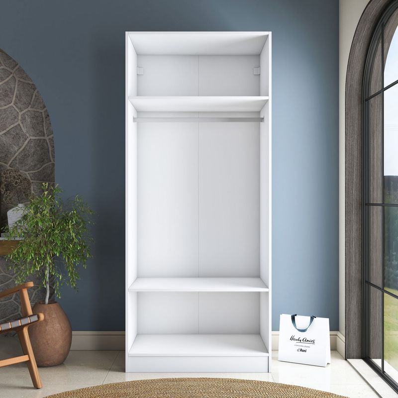 Casa si Gradina - Mobilier - Dulapuri si sifoniere - Sifoniere - Dulap haine BA232, 90 x 210 x 57,5 cm, alb, PAL, spațiu de depozitare, fixare pe perete - Infinity.ro