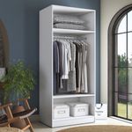 Casa si Gradina - Mobilier - Dulapuri si sifoniere - Sifoniere - Dulap haine BA232, 90 x 210 x 57,5 cm, alb, PAL, spațiu de depozitare, fixare pe perete - Infinity.ro