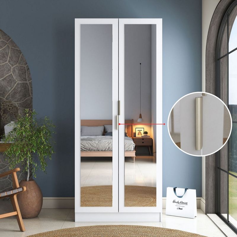 Casa si Gradina - Mobilier - Dulapuri si sifoniere - Sifoniere - Dulap haine BA232, 90 x 210 x 57,5 cm, alb, PAL, spațiu de depozitare, fixare pe perete - Infinity.ro