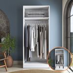 Casa si Gradina - Mobilier - Dulapuri si sifoniere - Sifoniere - Dulap haine BA232, 90 x 210 x 57,5 cm, alb, PAL, spațiu de depozitare, fixare pe perete - Infinity.ro