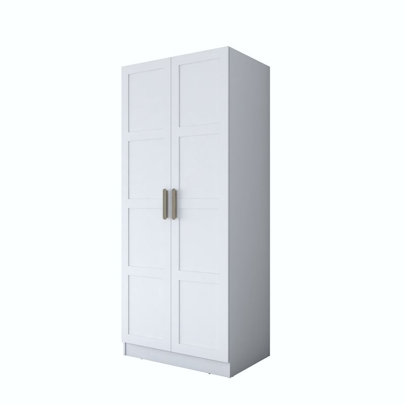 Casa si Gradina - Mobilier - Dulapuri si sifoniere - Sifoniere - Dulap haine BA221, 90 x 210 x 57,5 cm, alb, PAL, spațiu de depozitare, fixare pe perete - Infinity.ro