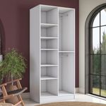 Casa si Gradina - Mobilier - Dulapuri si sifoniere - Sifoniere - Dulap haine BA221, 90 x 210 x 57,5 cm, alb, PAL, spațiu de depozitare, fixare pe perete - Infinity.ro