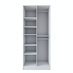 Casa si Gradina - Mobilier - Dulapuri si sifoniere - Sifoniere - Dulap haine BA221, 90 x 210 x 57,5 cm, alb, PAL, spațiu de depozitare, fixare pe perete - Infinity.ro