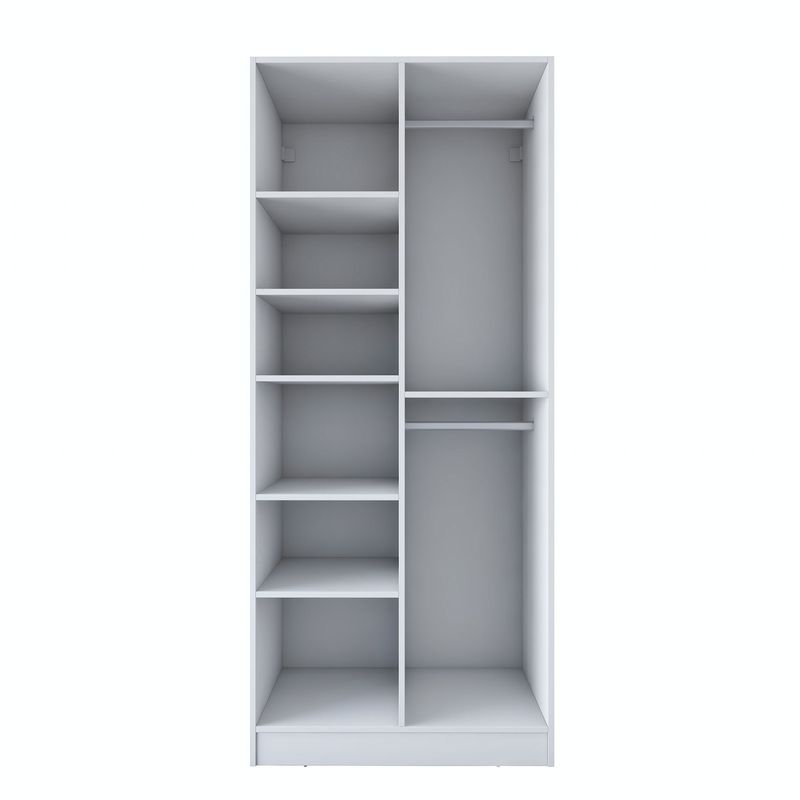 Casa si Gradina - Mobilier - Dulapuri si sifoniere - Sifoniere - Dulap haine BA221, 90 x 210 x 57,5 cm, alb, PAL, spațiu de depozitare, fixare pe perete - Infinity.ro