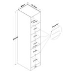 Casa si Gradina - Mobilier - Dulapuri si sifoniere - Sifoniere - Dulap haine BA190, 45 x 210 x 57,5 cm, alb, PAL, spațiu de depozitare, fixare pe perete - Infinity.ro