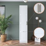 Casa si Gradina - Mobilier - Dulapuri si sifoniere - Sifoniere - Dulap haine BA190, 45 x 210 x 57,5 cm, alb, PAL, spațiu de depozitare, fixare pe perete - Infinity.ro