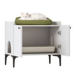 Petshop - Accesorii petshop - Culcusuri si custi - Culcusuri si saltele - lemn natur Cat House PA101, 70 x 61,8 x 45 cm, alb, PAL, fixare pe perete - Infinity.ro