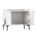 Petshop - Accesorii petshop - Culcusuri si custi - Culcusuri si saltele - lemn natur Cat House PA101, 70 x 61,8 x 45 cm, alb, PAL, fixare pe perete - Infinity.ro
