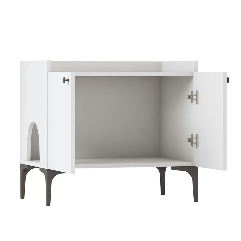 Petshop - Accesorii petshop - Culcusuri si custi - Culcusuri si saltele - lemn natur Cat House PA101, 70 x 61,8 x 45 cm, alb, PAL, fixare pe perete - Infinity.ro