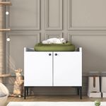 Petshop - Accesorii petshop - Culcusuri si custi - Culcusuri si saltele - lemn natur Cat House PA101, 70 x 61,8 x 45 cm, alb, PAL, fixare pe perete - Infinity.ro