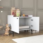 Petshop - Accesorii petshop - Culcusuri si custi - Culcusuri si saltele - lemn natur Cat House PA101, 70 x 61,8 x 45 cm, alb, PAL, fixare pe perete - Infinity.ro