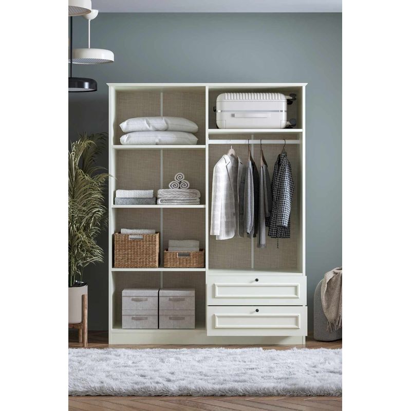 Casa si Gradina - Mobilier - Dulapuri si sifoniere - Sifoniere - Dulap haine Mira 182, 140 x 182 x 54 cm, alb, PAL melaminat, organizare haine - Infinity.ro