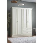 Casa si Gradina - Mobilier - Dulapuri si sifoniere - Sifoniere - Dulap haine Mira 182, 140 x 182 x 54 cm, alb, PAL melaminat, organizare haine - Infinity.ro