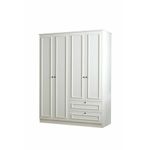 Casa si Gradina - Mobilier - Dulapuri si sifoniere - Sifoniere - Dulap haine Mira 182, 140 x 182 x 54 cm, alb, PAL melaminat, organizare haine - Infinity.ro