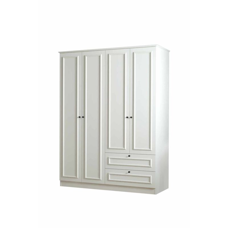 Casa si Gradina - Mobilier - Dulapuri si sifoniere - Sifoniere - Dulap haine Mira 182, 140 x 182 x 54 cm, alb, PAL melaminat, organizare haine - Infinity.ro