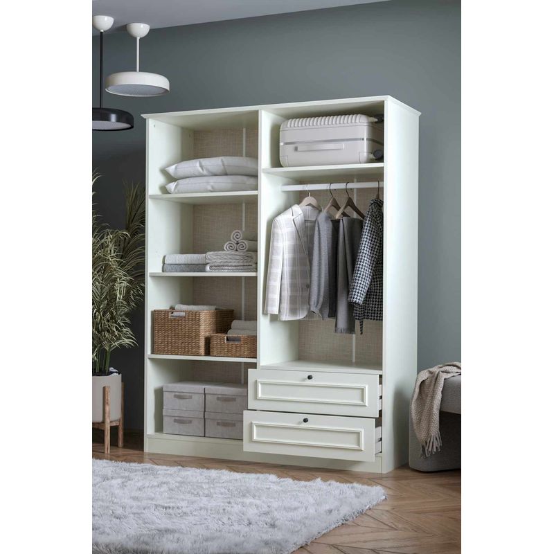 Casa si Gradina - Mobilier - Dulapuri si sifoniere - Sifoniere - Dulap haine Mira 182, 140 x 182 x 54 cm, alb, PAL melaminat, organizare haine - Infinity.ro