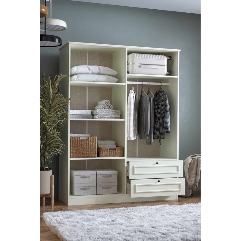 Casa si Gradina - Mobilier - Dulapuri si sifoniere - Sifoniere - Dulap haine Mira 182, 140 x 182 x 54 cm, alb, PAL melaminat, organizare haine - Infinity.ro
