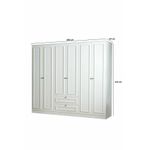 Casa si Gradina - Mobilier - Dulapuri si sifoniere - Sifoniere - Dulap haine Mira 6 210, 209 x 210 x 54 cm, alb, PAL melaminat, organizare haine - Infinity.ro