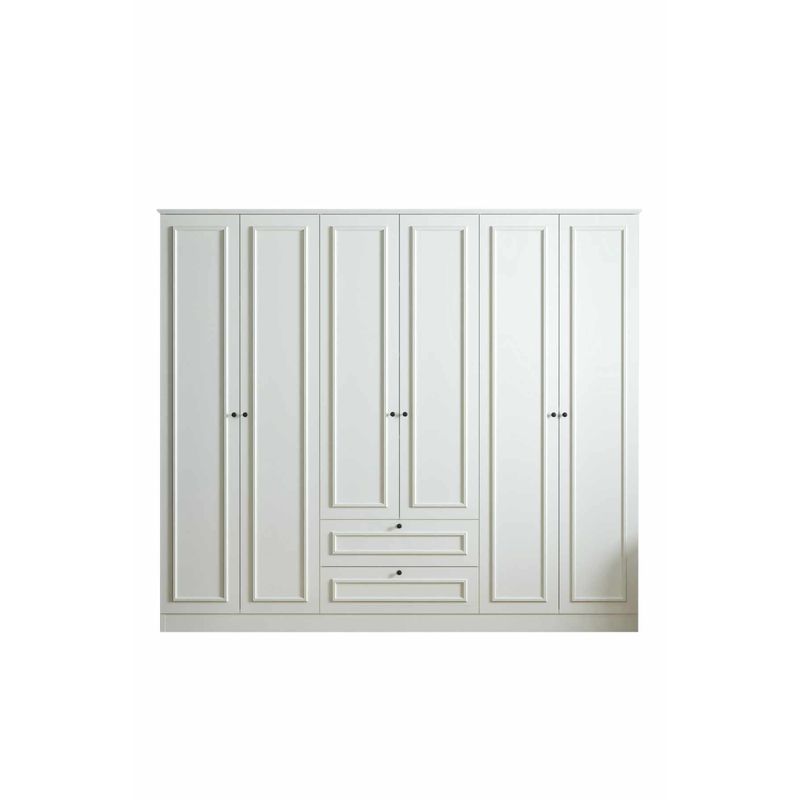 Casa si Gradina - Mobilier - Dulapuri si sifoniere - Sifoniere - Dulap haine Mira 6 210, 209 x 210 x 54 cm, alb, PAL melaminat, organizare haine - Infinity.ro