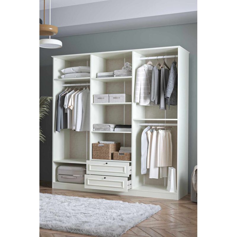 Casa si Gradina - Mobilier - Dulapuri si sifoniere - Sifoniere - Dulap haine Mira 6 210, 209 x 210 x 54 cm, alb, PAL melaminat, organizare haine - Infinity.ro