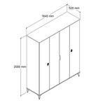 Casa si Gradina - Mobilier - Dulapuri si sifoniere - Sifoniere - Dulap haine Neva 6404, 164 x 200 x 52 cm, stejar alb, PAL melaminat, spațiu de depozitare, fixare pe perete - Infinity.ro
