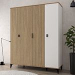 Casa si Gradina - Mobilier - Dulapuri si sifoniere - Sifoniere - Dulap haine Neva 6404, 164 x 200 x 52 cm, stejar alb, PAL melaminat, spațiu de depozitare, fixare pe perete - Infinity.ro