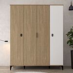 Casa si Gradina - Mobilier - Dulapuri si sifoniere - Sifoniere - Dulap haine Neva 6404, 164 x 200 x 52 cm, stejar alb, PAL melaminat, spațiu de depozitare, fixare pe perete - Infinity.ro