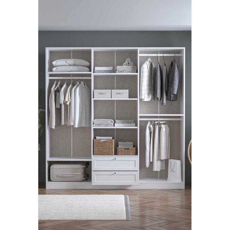 Casa si Gradina - Mobilier - Dulapuri si sifoniere - Sifoniere - Dulap haine Terra 6 210, 205 x 210 x 52 cm, alb, PAL melaminat, organizare haine - Infinity.ro
