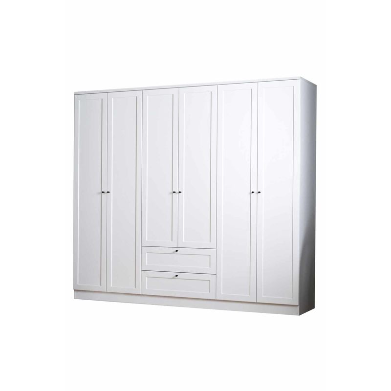 Casa si Gradina - Mobilier - Dulapuri si sifoniere - Sifoniere - Dulap haine Terra 6 210, 205 x 210 x 52 cm, alb, PAL melaminat, organizare haine - Infinity.ro