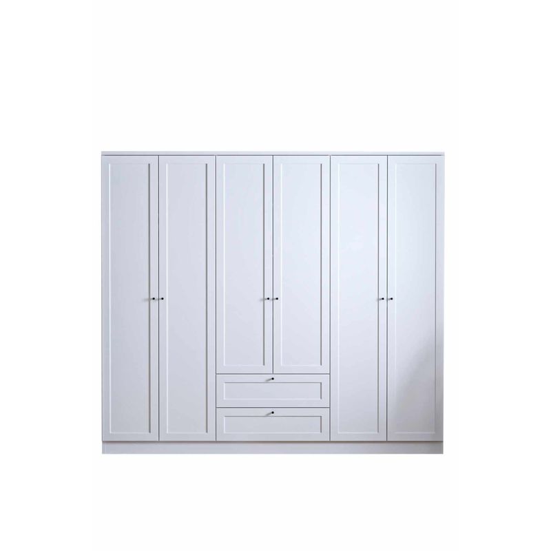 Casa si Gradina - Mobilier - Dulapuri si sifoniere - Sifoniere - Dulap haine Terra 6 210, 205 x 210 x 52 cm, alb, PAL melaminat, organizare haine - Infinity.ro