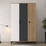 Casa si Gradina - Mobilier - Dulapuri si sifoniere - Sifoniere - Dulap haine Neva 6302, stejar alb antracit, PAL melaminat, spațiu de depozitare, fixare pe perete - Infinity.ro