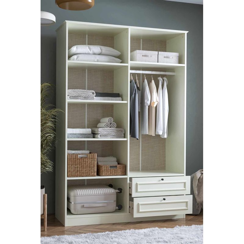 Casa si Gradina - Mobilier - Dulapuri si sifoniere - Sifoniere - Dulap haine Mira 210, 140 x 210 x 54 cm, alb, PAL melaminat, organizare haine - Infinity.ro