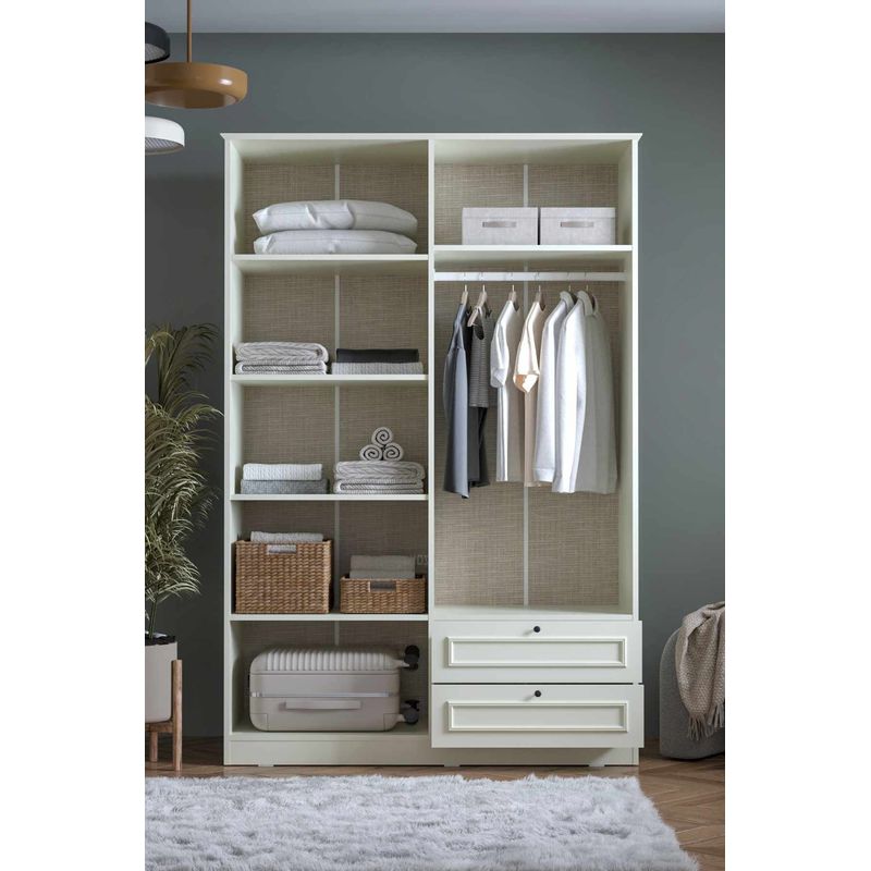 Casa si Gradina - Mobilier - Dulapuri si sifoniere - Sifoniere - Dulap haine Mira 210, 140 x 210 x 54 cm, alb, PAL melaminat, organizare haine - Infinity.ro