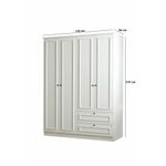 Casa si Gradina - Mobilier - Dulapuri si sifoniere - Sifoniere - Dulap haine Mira 210, 140 x 210 x 54 cm, alb, PAL melaminat, organizare haine - Infinity.ro