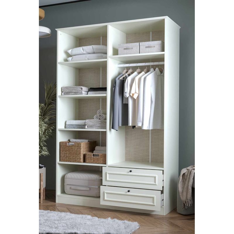 Casa si Gradina - Mobilier - Dulapuri si sifoniere - Sifoniere - Dulap haine Mira 210, 140 x 210 x 54 cm, alb, PAL melaminat, organizare haine - Infinity.ro