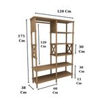 Casa si Gradina - Mobilier - Dulapuri si sifoniere - Sifoniere - Dulap haine Lusso, 120 x 175 x 38 cm, stejar, MDF, capacitate 15 kg - Infinity.ro