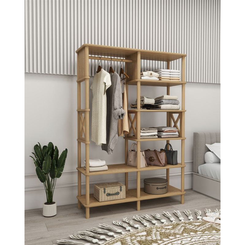 Casa si Gradina - Mobilier - Dulapuri si sifoniere - Sifoniere - Dulap haine Lusso, 120 x 175 x 38 cm, stejar, MDF, capacitate 15 kg - Infinity.ro