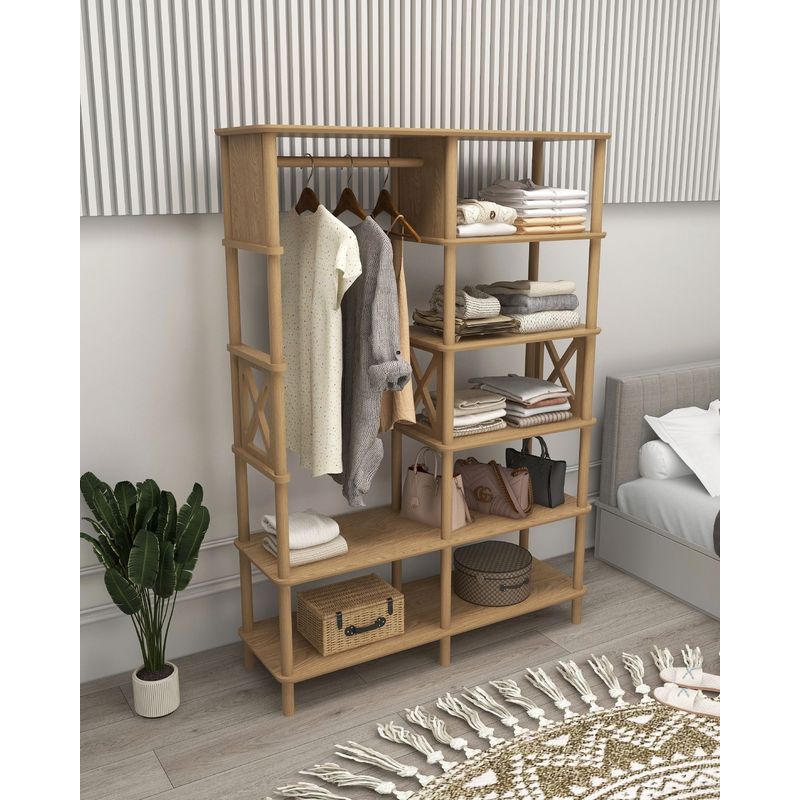 Casa si Gradina - Mobilier - Dulapuri si sifoniere - Sifoniere - Dulap haine Lusso, 120 x 175 x 38 cm, stejar, MDF, capacitate 15 kg - Infinity.ro